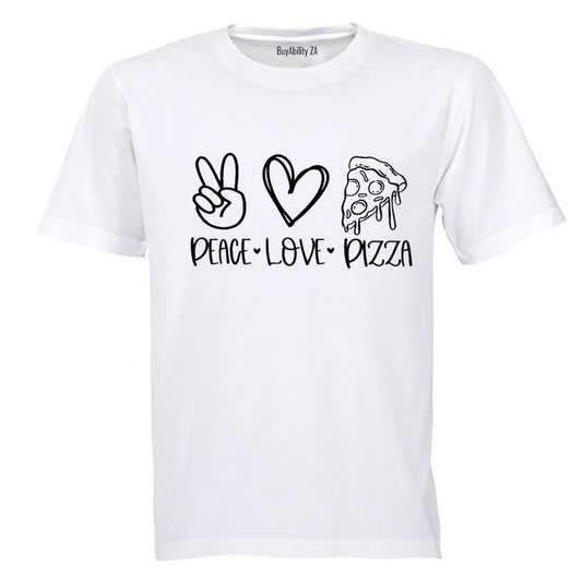 Peace. Love. Pizza - Adults - T-Shirt
