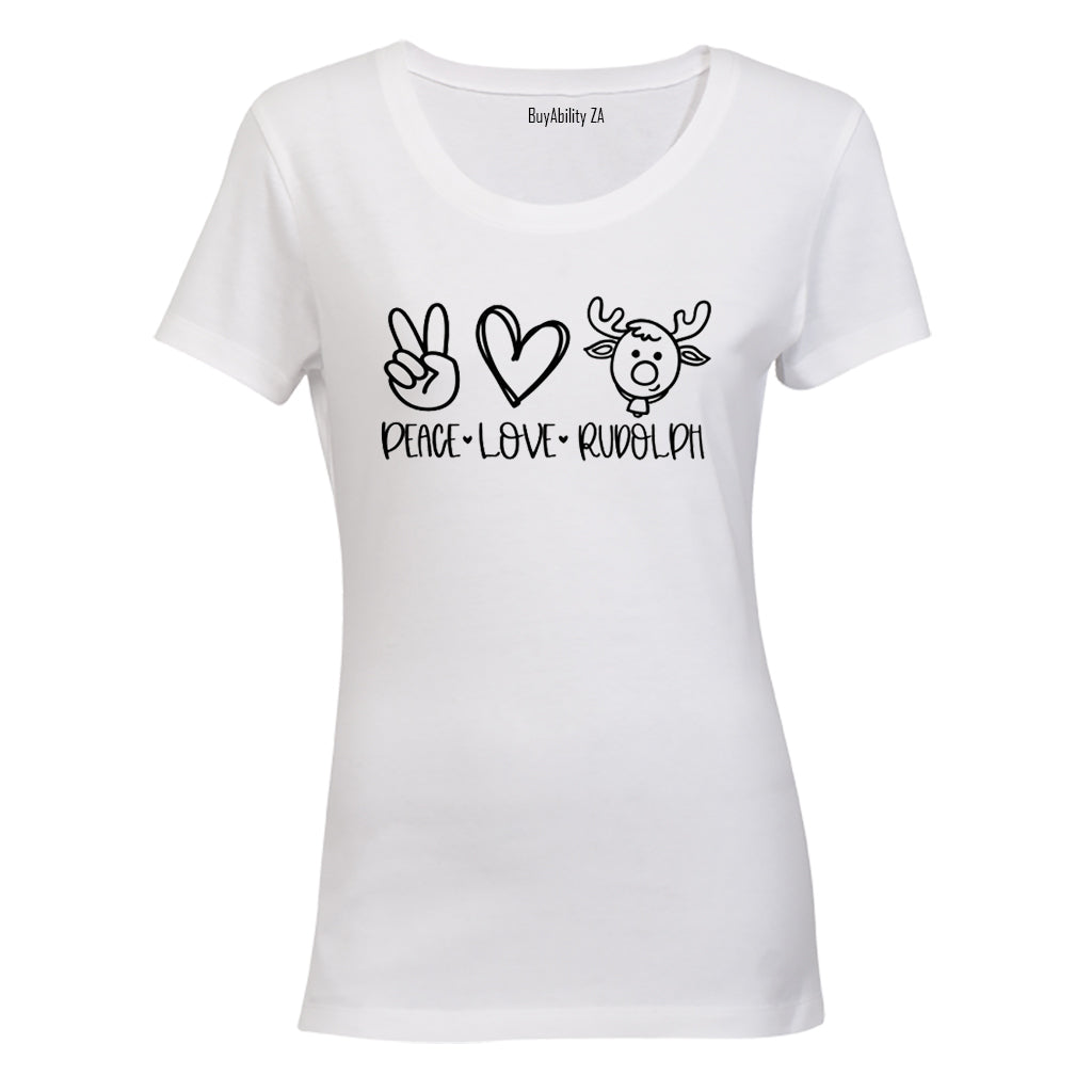 Peace. Love. Rudolph - Christmas - Ladies - T-Shirt