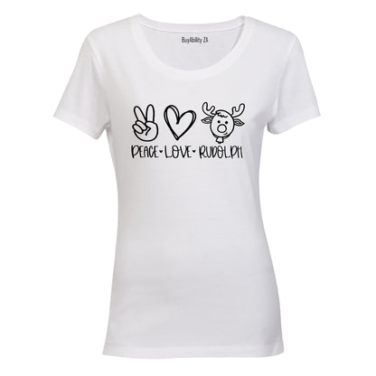 Peace. Love. Rudolph - Christmas - Ladies - T-Shirt