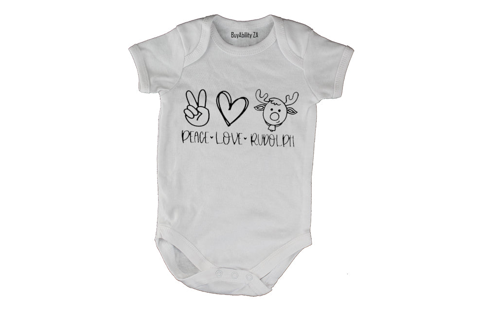Peace. Love. Rudolph - Christmas - Baby Grow