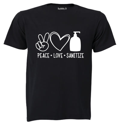 Peace. Love. Sanitize - Kids T-Shirt