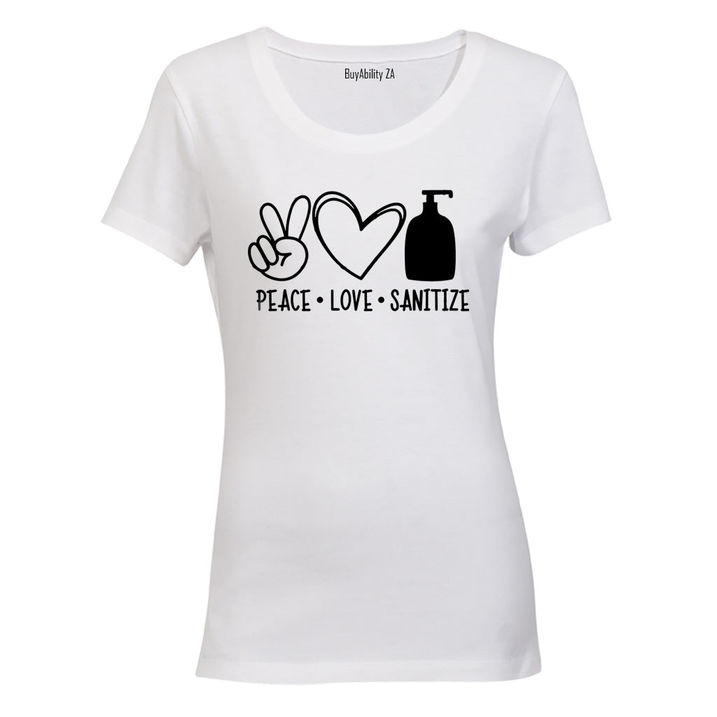 Peace. Love. Sanitize - Ladies - T-Shirt
