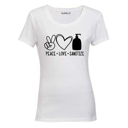 Peace. Love. Sanitize - Ladies - T-Shirt