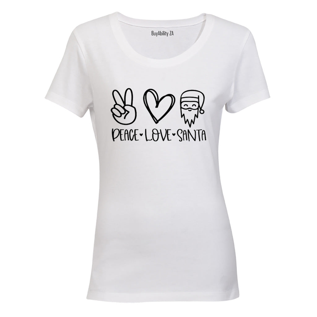 Peace. Love. Santa - Christmas - Ladies - T-Shirt