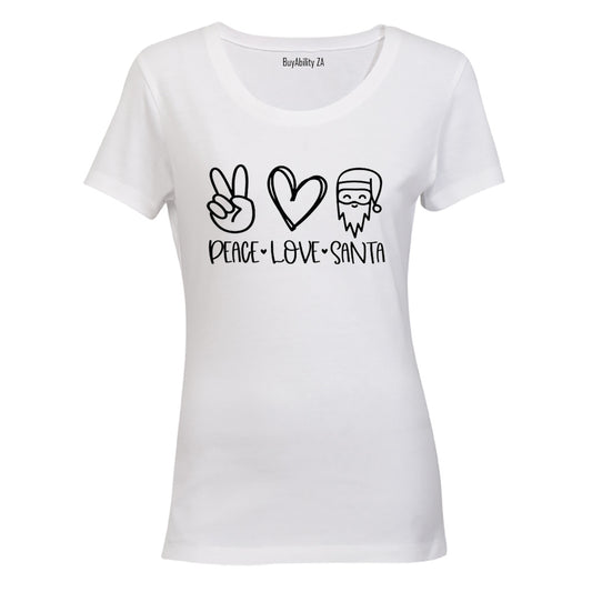 Peace. Love. Santa - Christmas - Ladies - T-Shirt