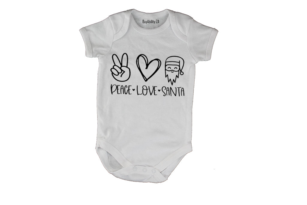 Peace. Love. Santa - Christmas - Baby Grow