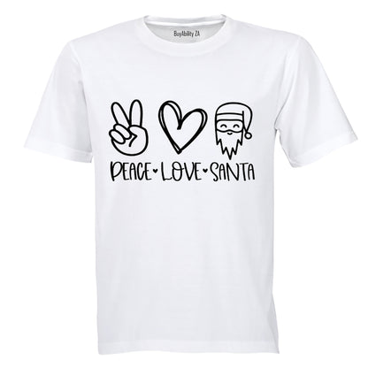 Peace. Love. Santa - Christmas - Adults - T-Shirt