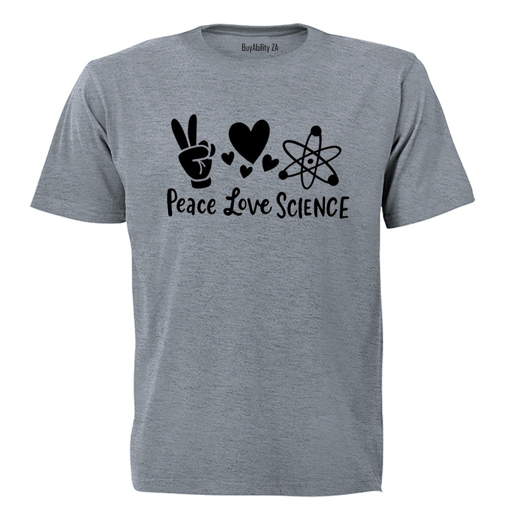 Peace. Love. Science - Kids T-Shirt - BuyAbility South Africa