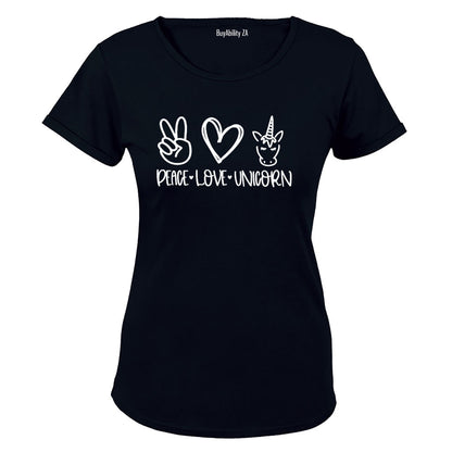 Peace. Love. Unicorn - Ladies - T-Shirt