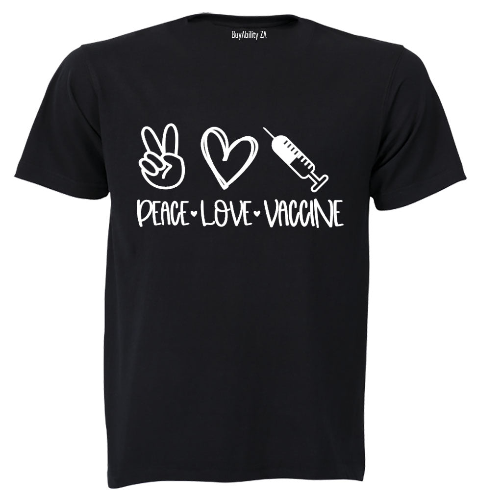 Peace. Love. Vaccine - Adults - T-Shirt