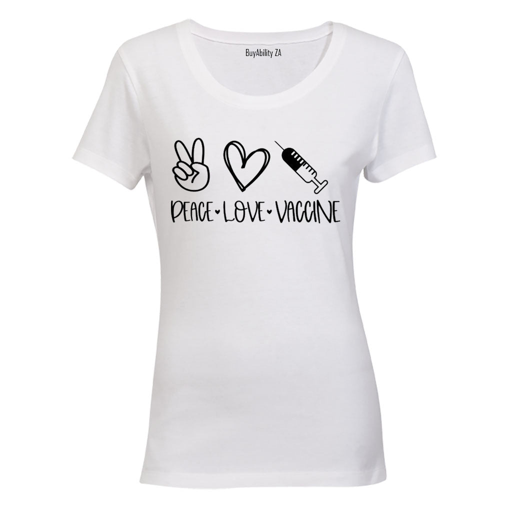 Peace. Love. Vaccine - Ladies - T-Shirt
