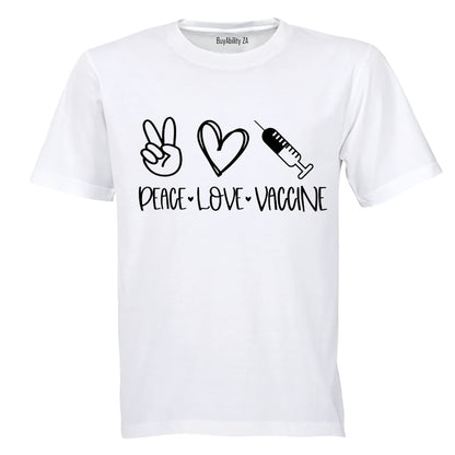 Peace. Love. Vaccine - Adults - T-Shirt