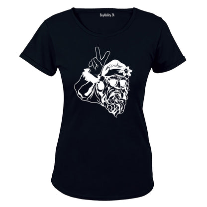 Peace Out Santa - Christmas - Ladies - T-Shirt