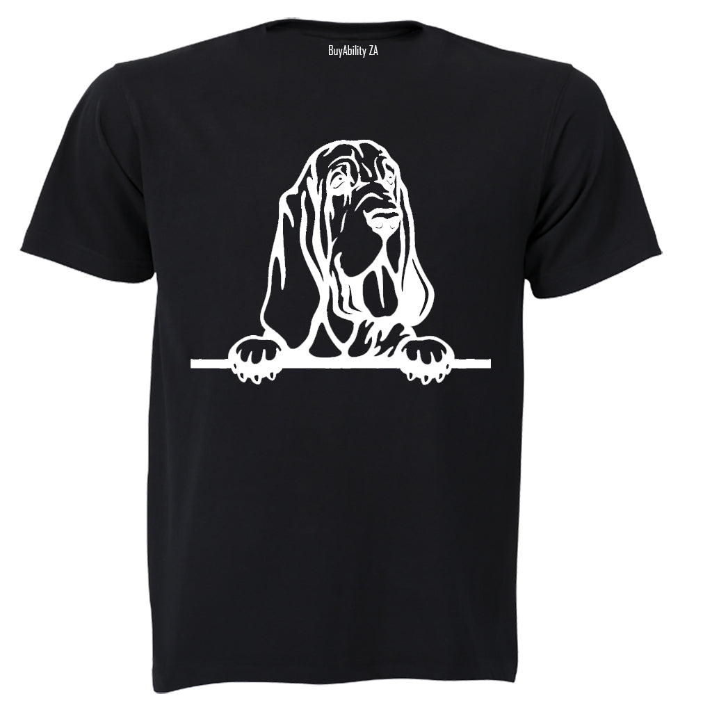 Peeking Bloodhound - Adults - T-Shirt - BuyAbility