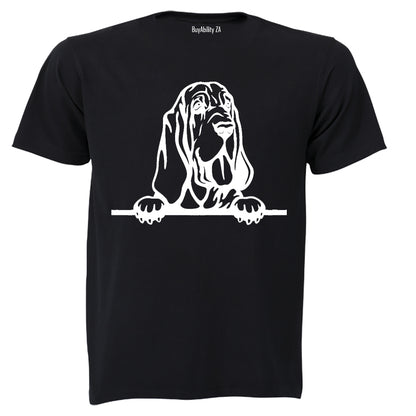 Peeking Bloodhound - Adults - T-Shirt - BuyAbility