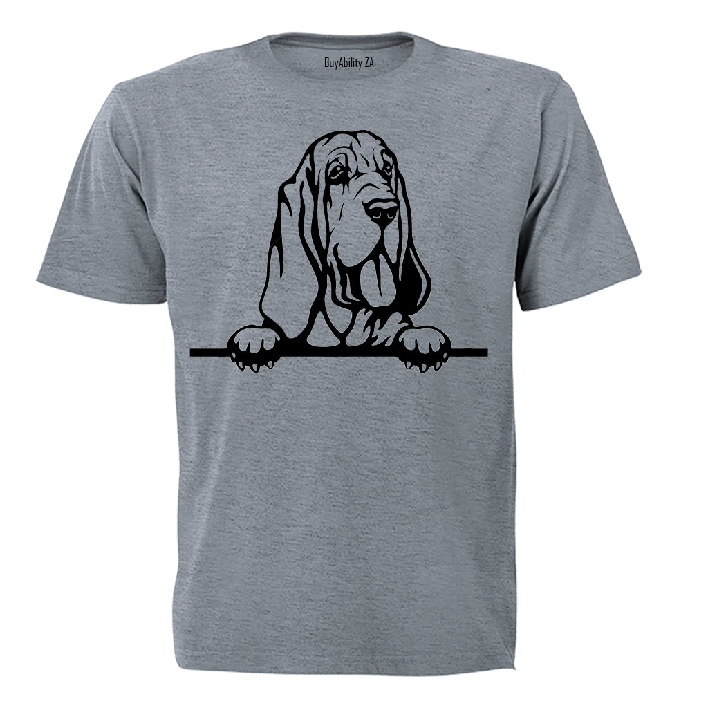 Peeking Bloodhound - Adults - T-Shirt - BuyAbility