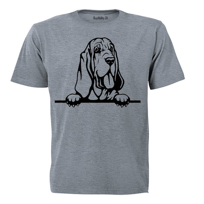 Peeking Bloodhound - Adults - T-Shirt - BuyAbility
