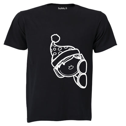 Peeking Christmas Elf - Kids T-Shirt - BuyAbility