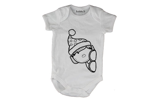 Peeking Christmas Elf - Baby Grow