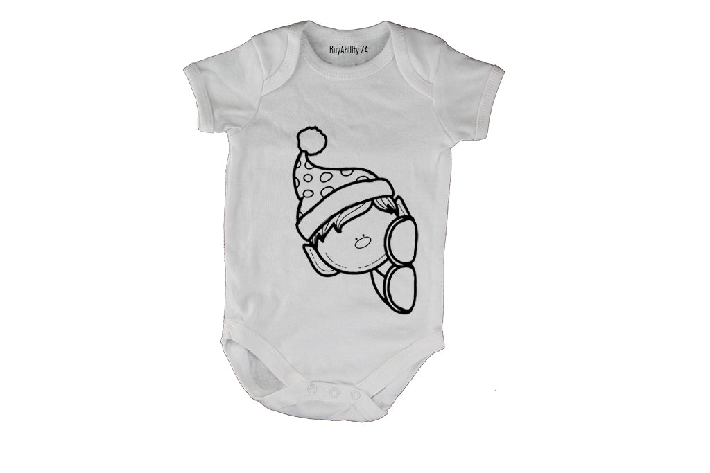 Peeking Christmas Elf - Baby Grow