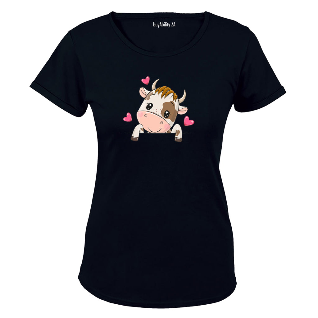 Peeking Cow - Ladies - T-Shirt