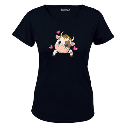 Peeking Cow - Ladies - T-Shirt