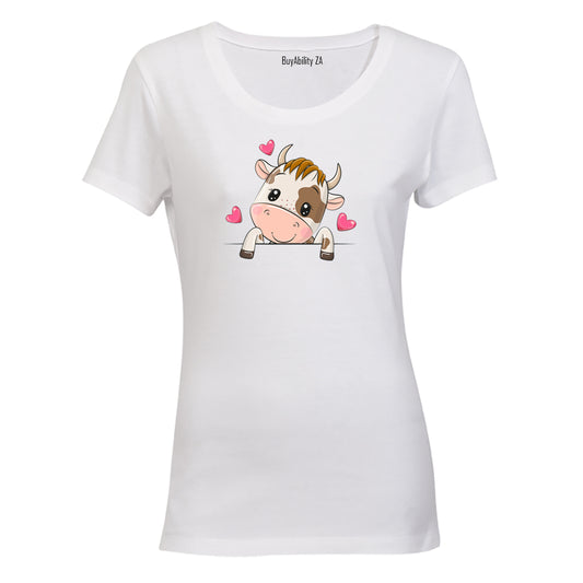 Peeking Cow - Ladies - T-Shirt
