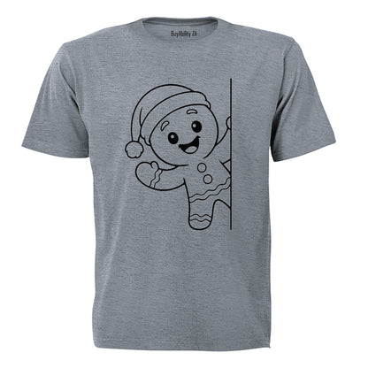 Peeking Christmas Gingerbread Man - Adults - T-Shirt - BuyAbility South Africa