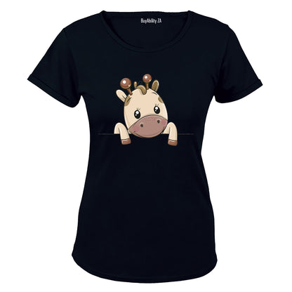 Peeking Giraffe - Ladies - T-Shirt