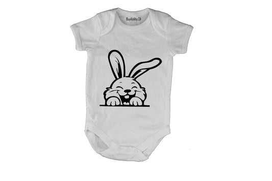 Peeking Laughing Easter Bunny - Baby Grow