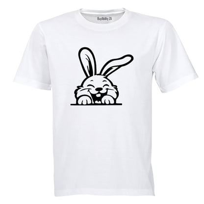 Peeking Laughing Easter Bunny - Kids T-Shirt