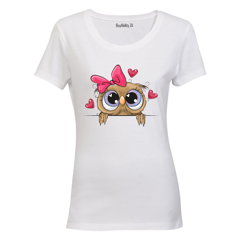Peeking Owl - Ladies - T-Shirt