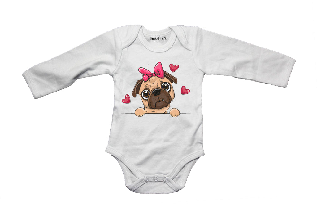 Peeking Love Pug - Baby Grow