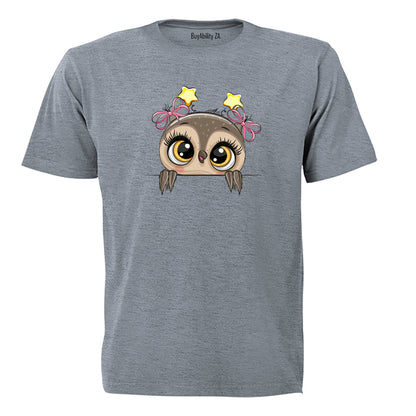 Peeking Owl- Stars - Kids T-Shirt