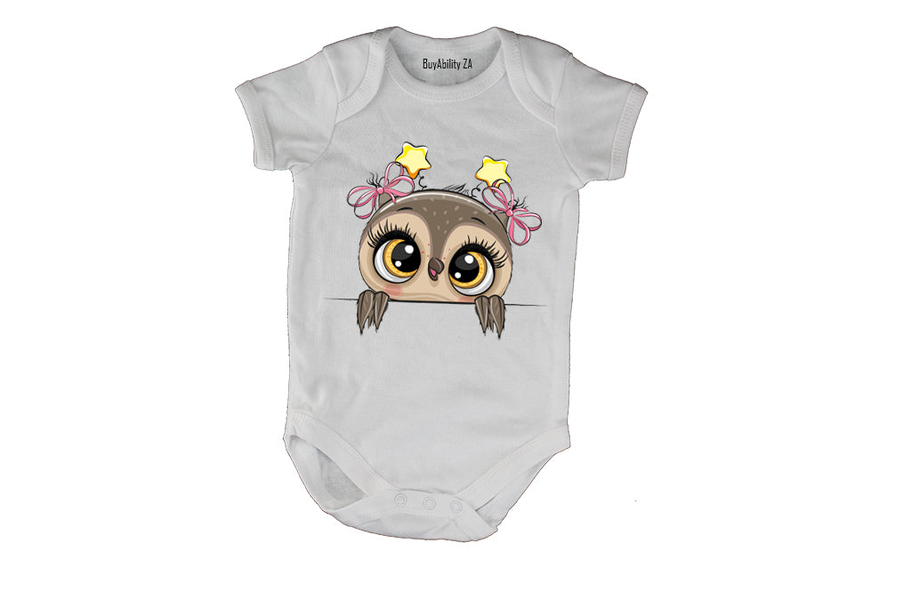Peeking Owl- Stars - Baby Grow