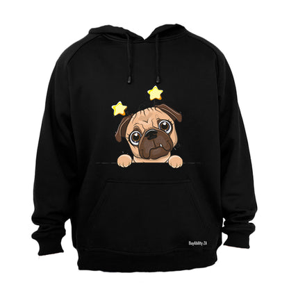 Peeking Pug, Stars - Hoodie