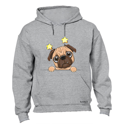 Peeking Pug, Stars - Hoodie