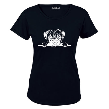 Peeking Pug - Ladies - T-Shirt - BuyAbility