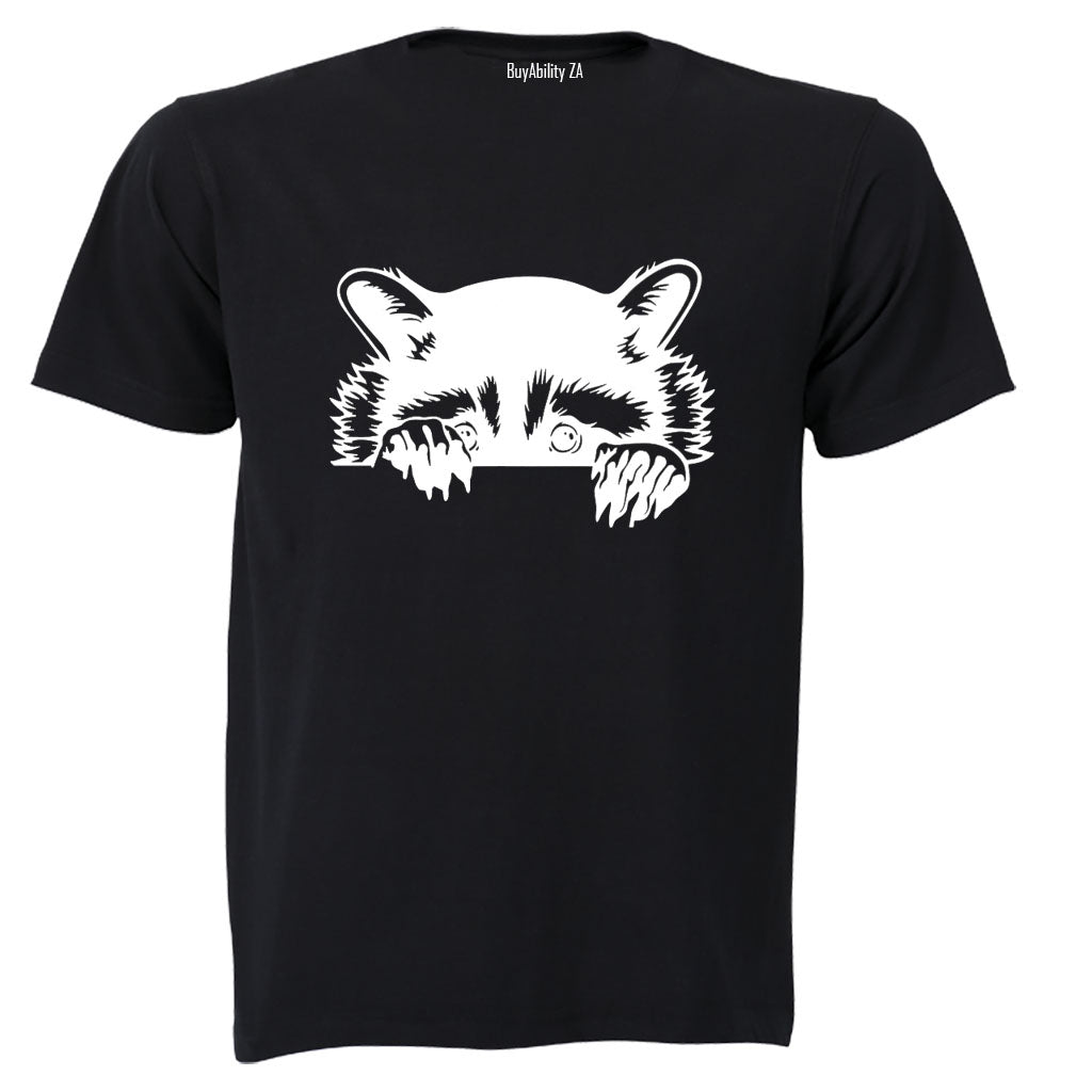Peeking Racoon - Adults - T-Shirt - BuyAbility