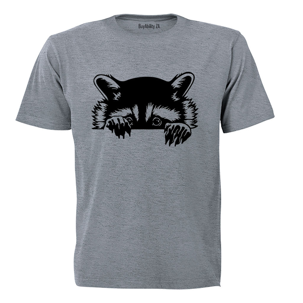 Peeking Racoon - Adults - T-Shirt - BuyAbility