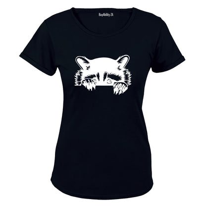 Peeking Racoon - Ladies - T-Shirt - BuyAbility