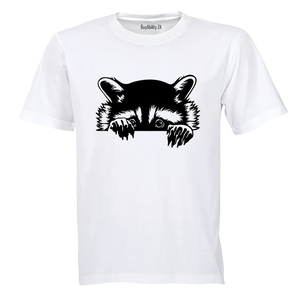 Peeking Racoon - Adults - T-Shirt - BuyAbility