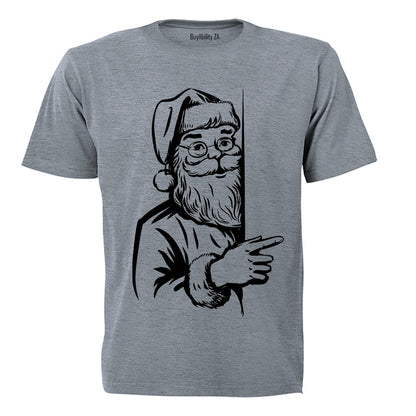 Peeking Santa - Christmas - Kids T-Shirt