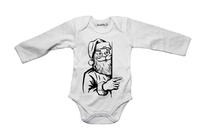 Peeking Santa - Christmas - Baby Grow