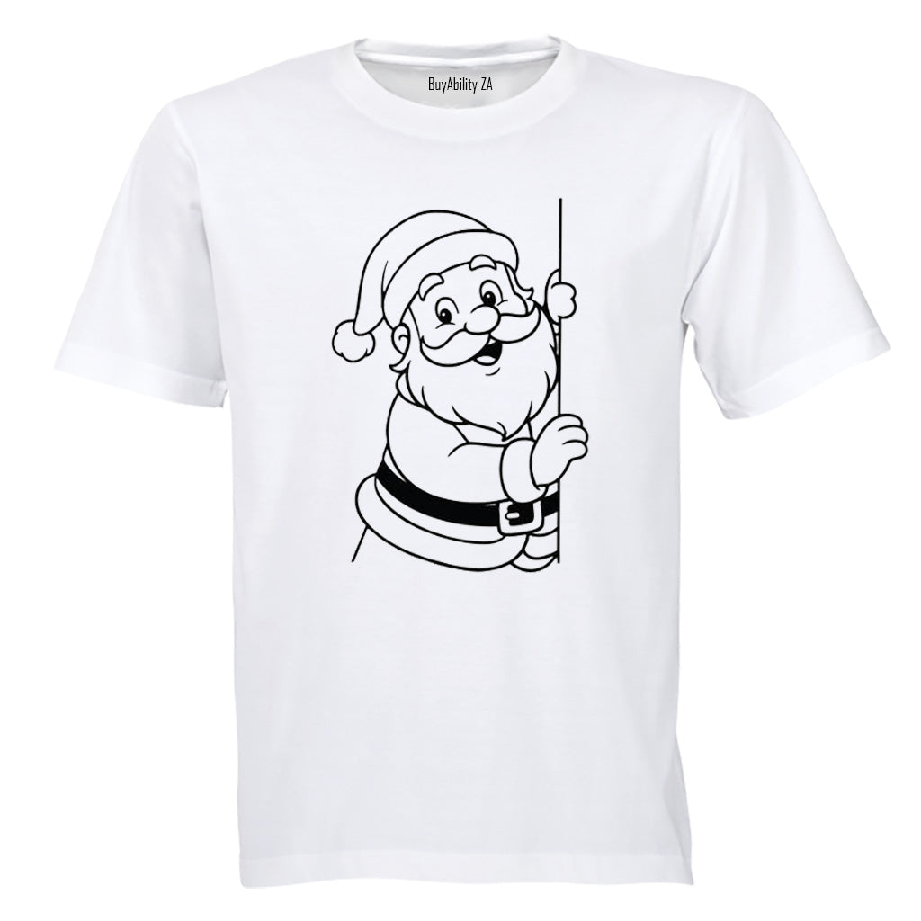Peeking Christmas Santa - Kids T-Shirt - BuyAbility South Africa