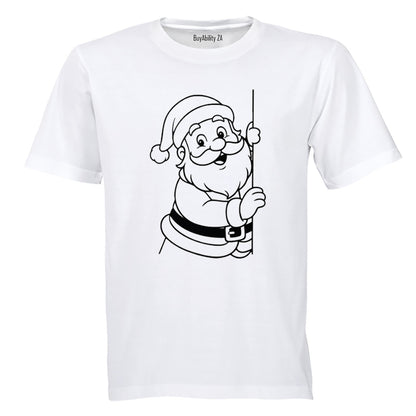 Peeking Christmas Santa - Kids T-Shirt - BuyAbility South Africa