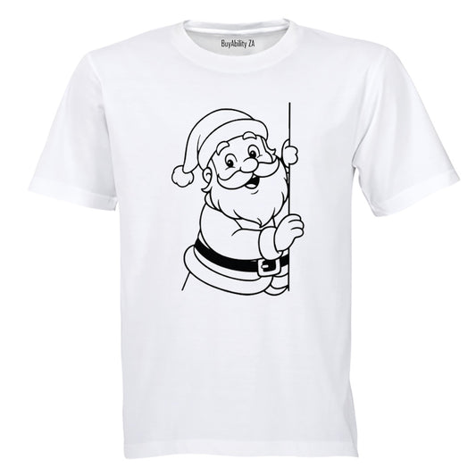Peeking Christmas Santa - Kids T-Shirt - BuyAbility South Africa