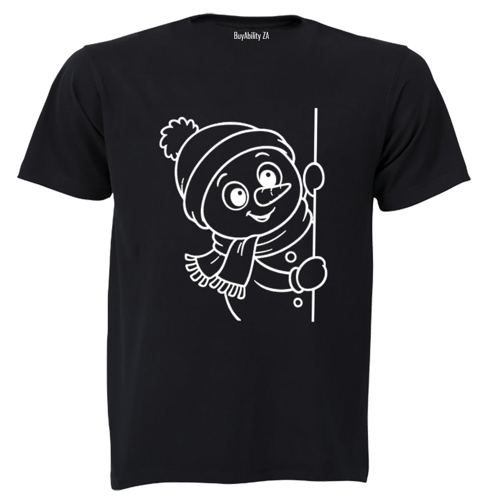 Peeking Snowman - Kids T-Shirt - BuyAbility South Africa