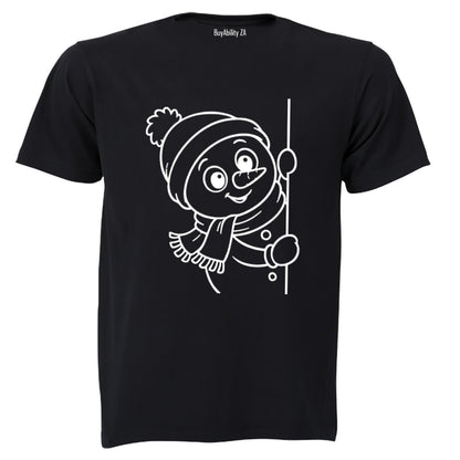 Peeking Snowman - Kids T-Shirt - BuyAbility South Africa