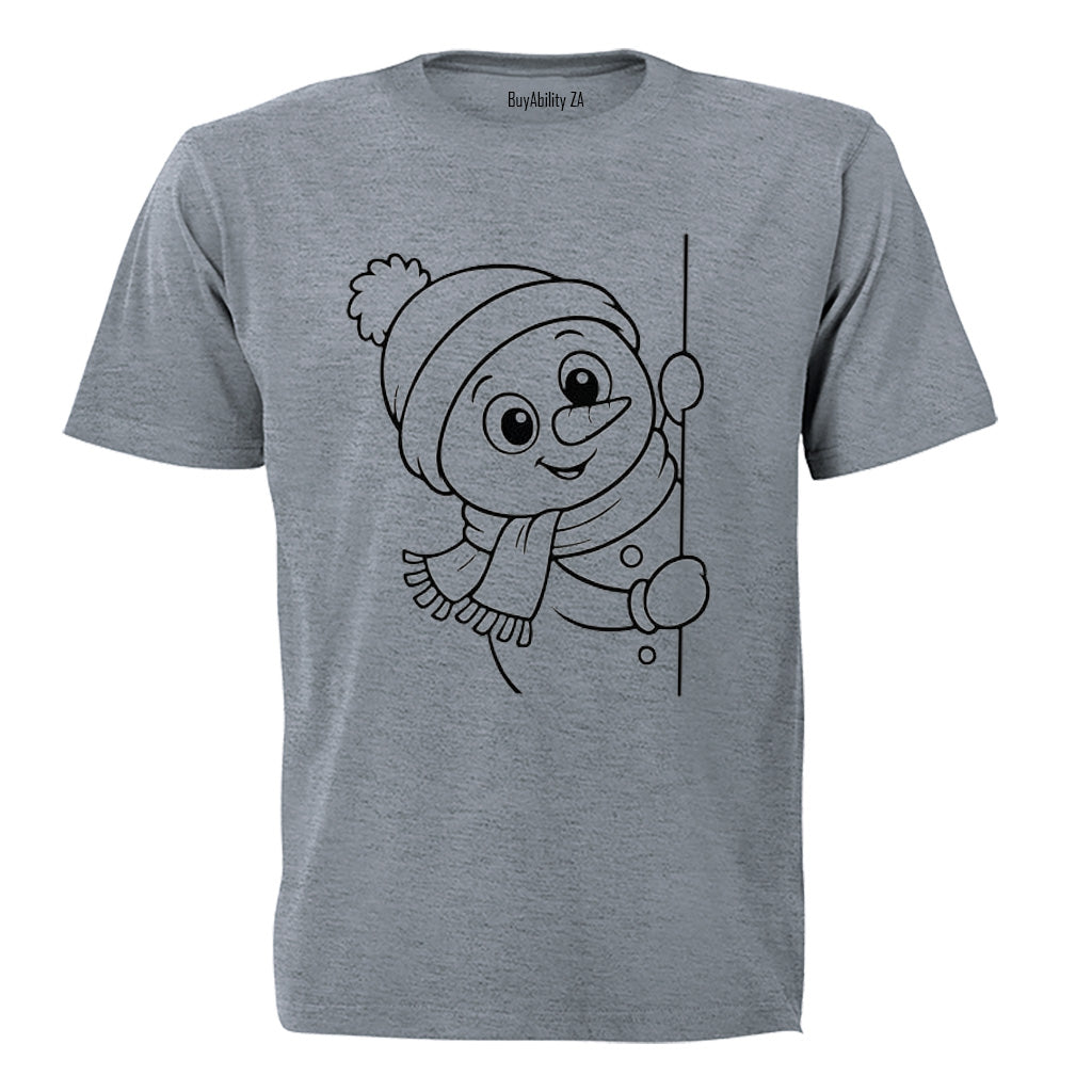 Peeking Snowman - Kids T-Shirt - BuyAbility South Africa